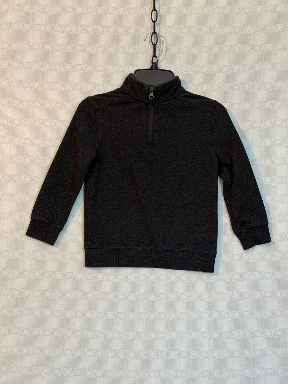 Cat & Jack Boys XS 4/5 Charcoal Quarter Zip Pullover Sweater